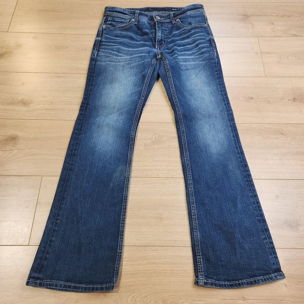 BKE Fulton Bootcut Jeans Mens 30x32 Blue Medium Wash Relaxed Denim Stretch